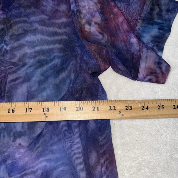 Athleta Oversized Mesh T-Shirt Top-Short Sleeve-Purple Blue Pink-XXS - Picture 3 of 5